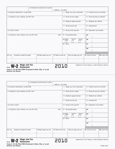 Laser W-2 Individual Copy 1 and Copy D 8.5" X 11" (image for) Laser W-2 Individual Copy 1 and Copy D 8.5" X 11"